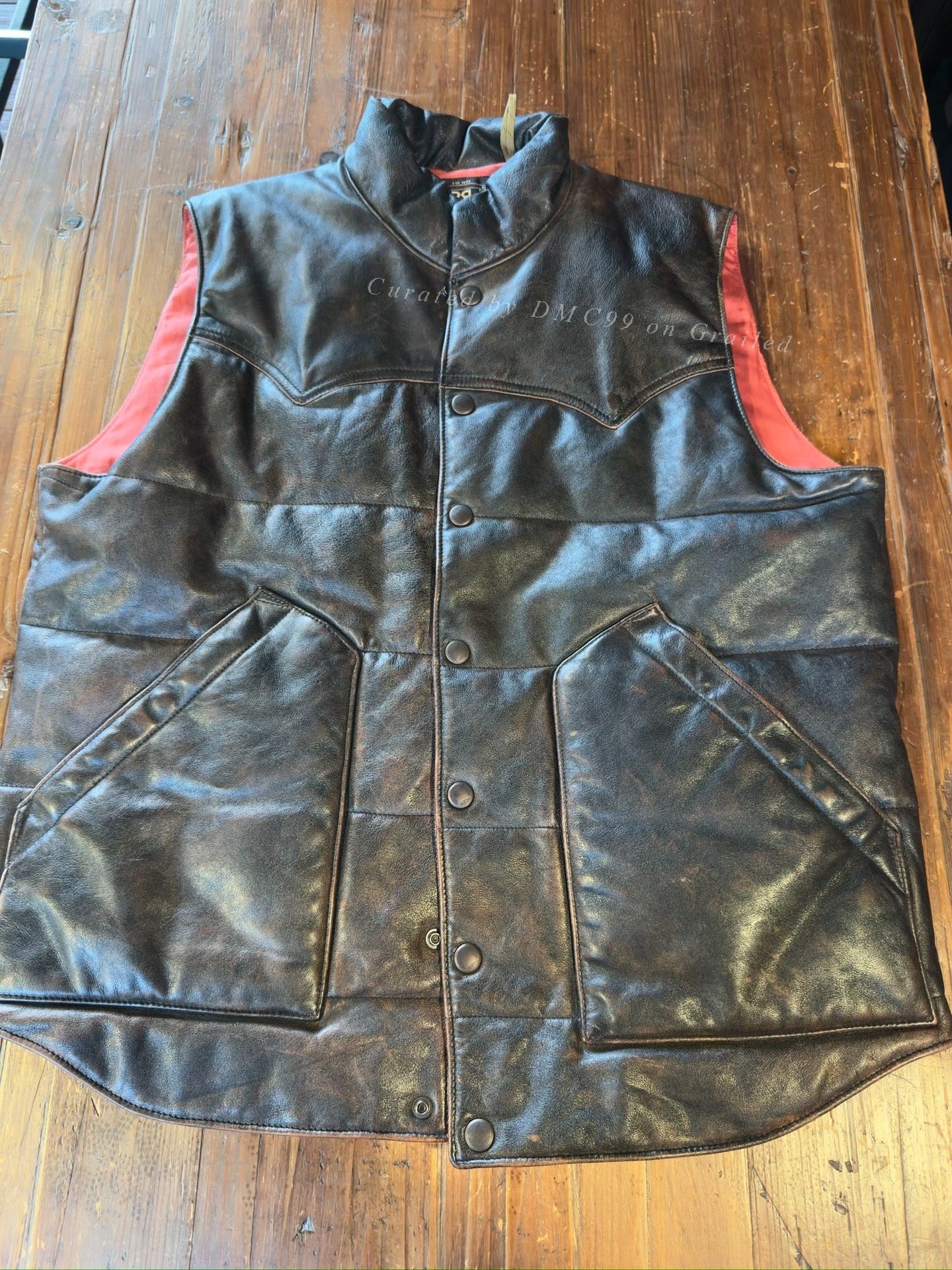 RRL Double RL Leather Vest M