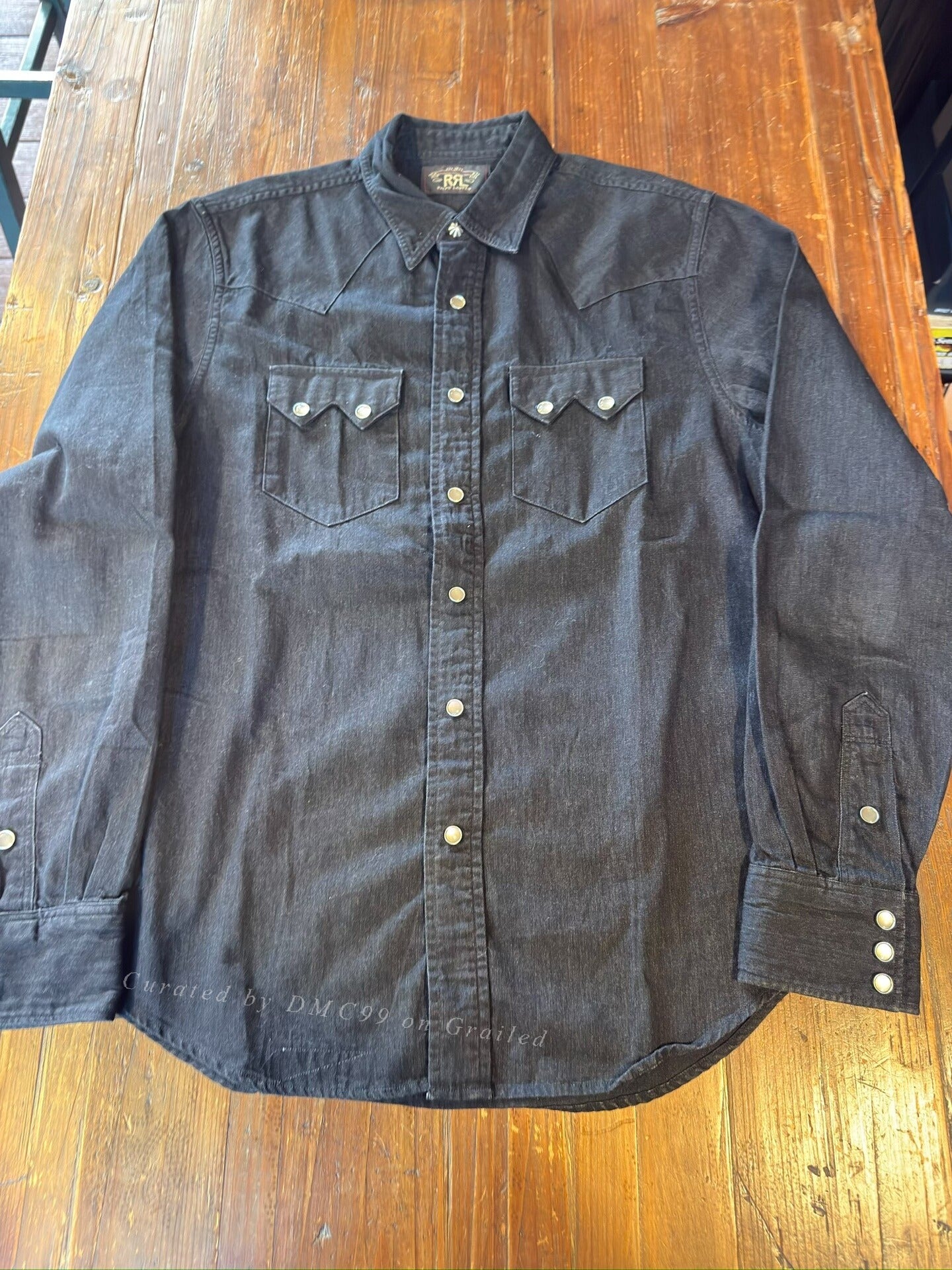 RRL Ralph Lauren Black Denim Shirt