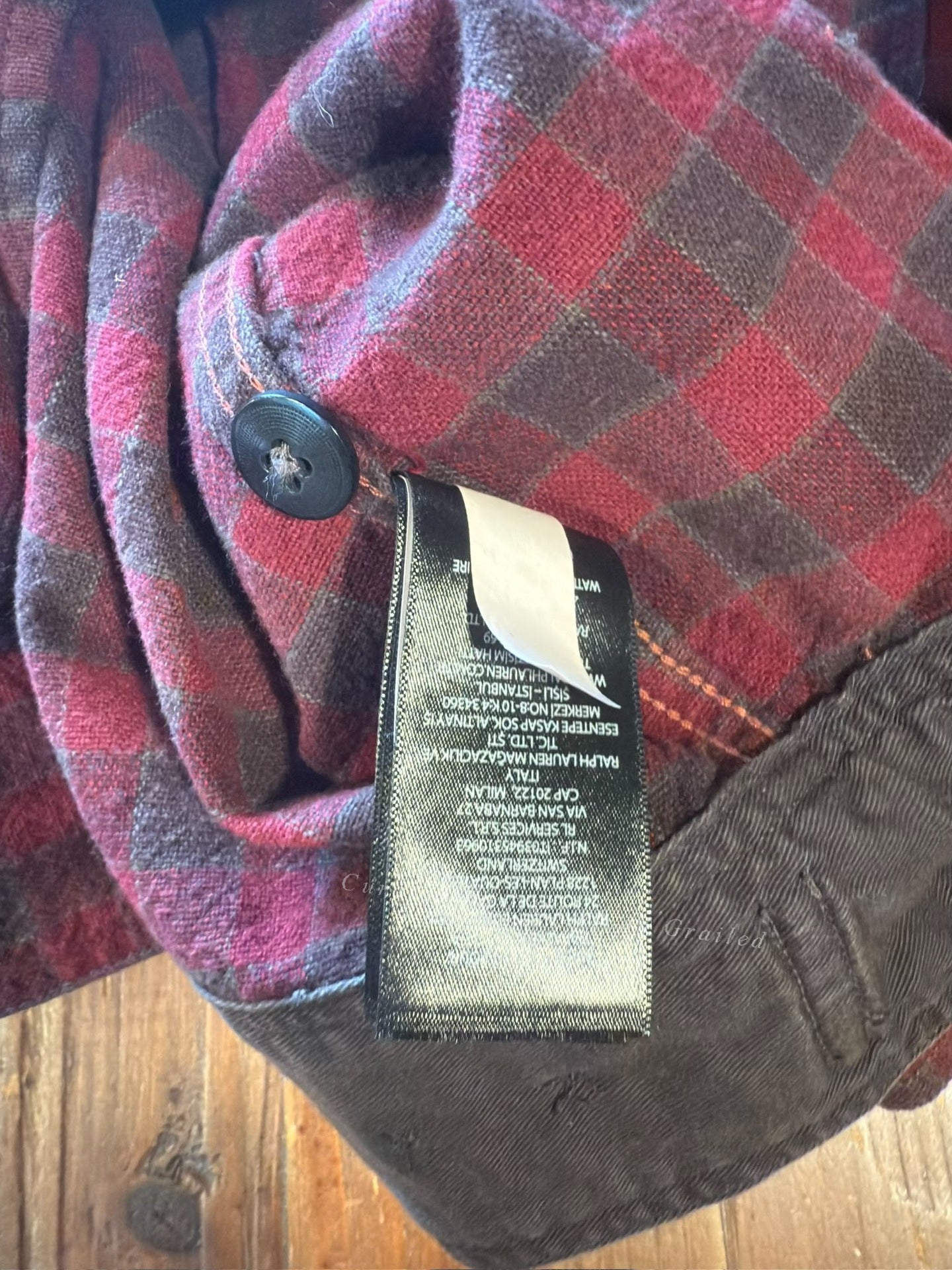 RRL Ralph Lauren Red Gray Plaid Work Jacket