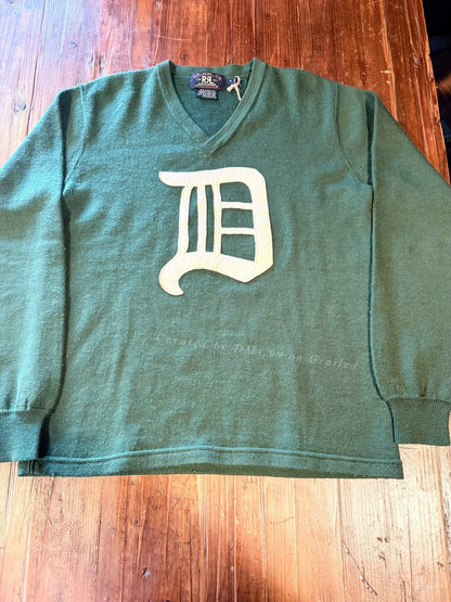 RRL Ralph Lauren Green V-neck Sweater