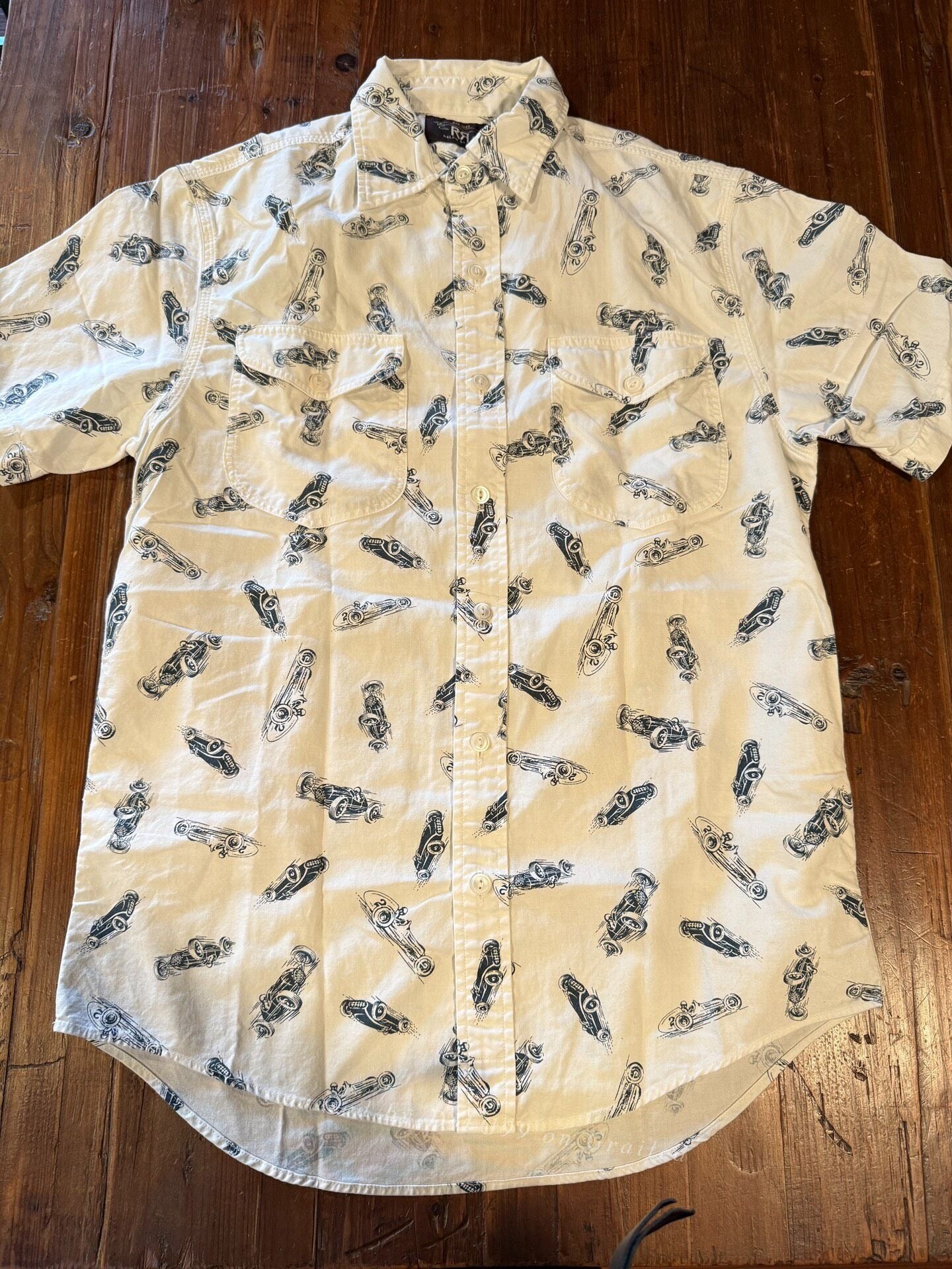 RRL Vintage Car Print Short-Sleeve Shirt