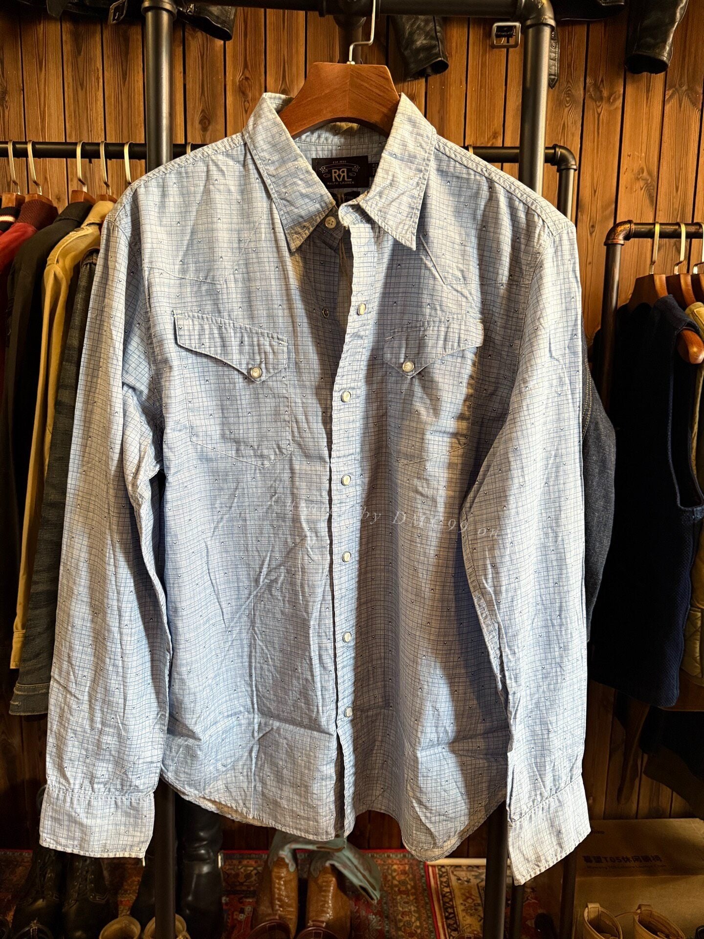 RRL Western Shirt, Blue Plaid