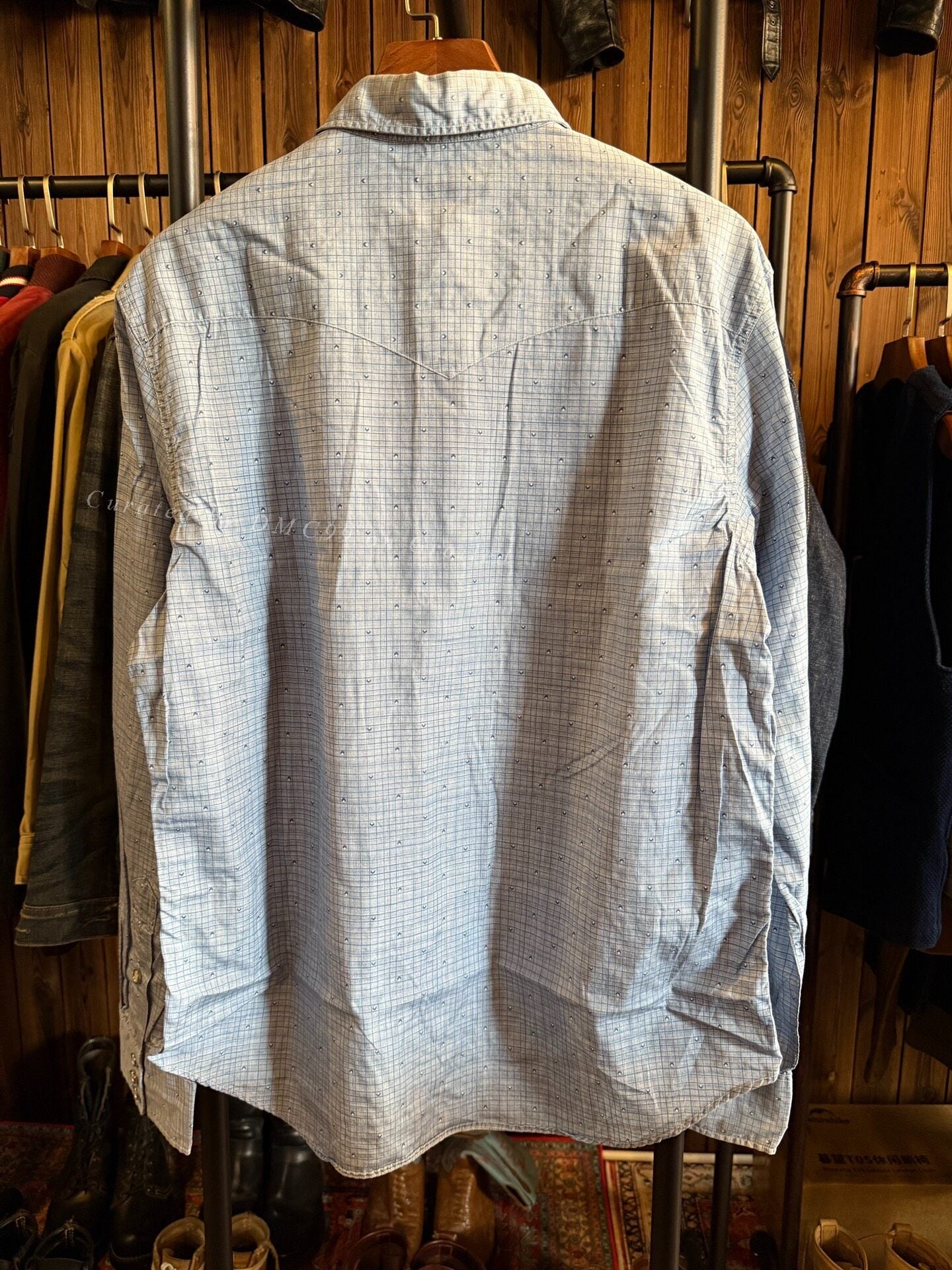 RRL Western Shirt, Blue Plaid