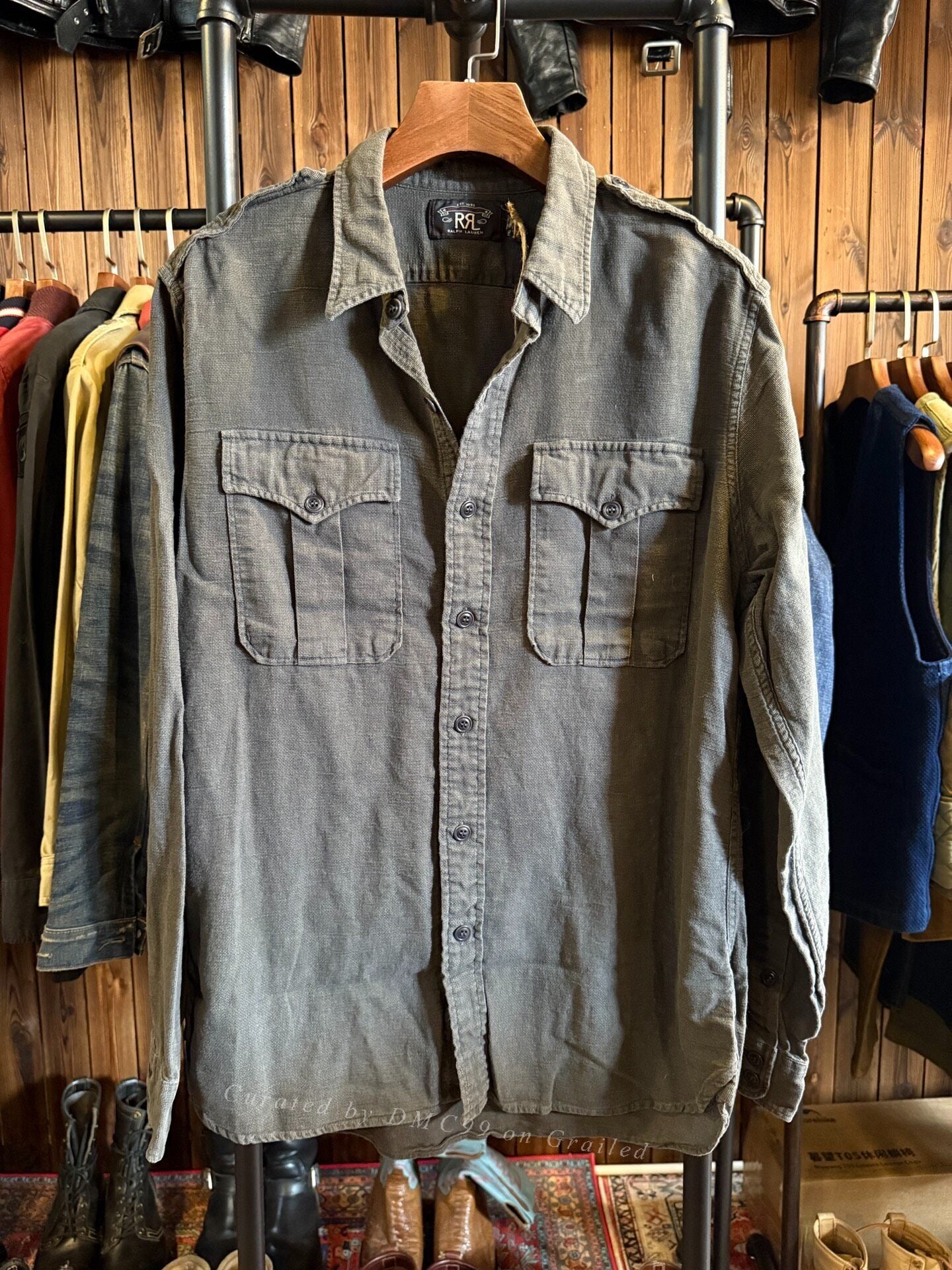 RRL Military Green Work Shirt