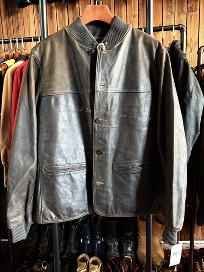 RRL Ralph Lauren Baseball Collar Leather Jacket