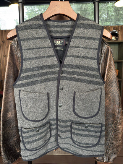 RRL Ralph Lauren Gray Striped Vest