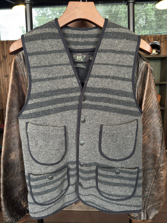 RRL Ralph Lauren Gray Striped Vest