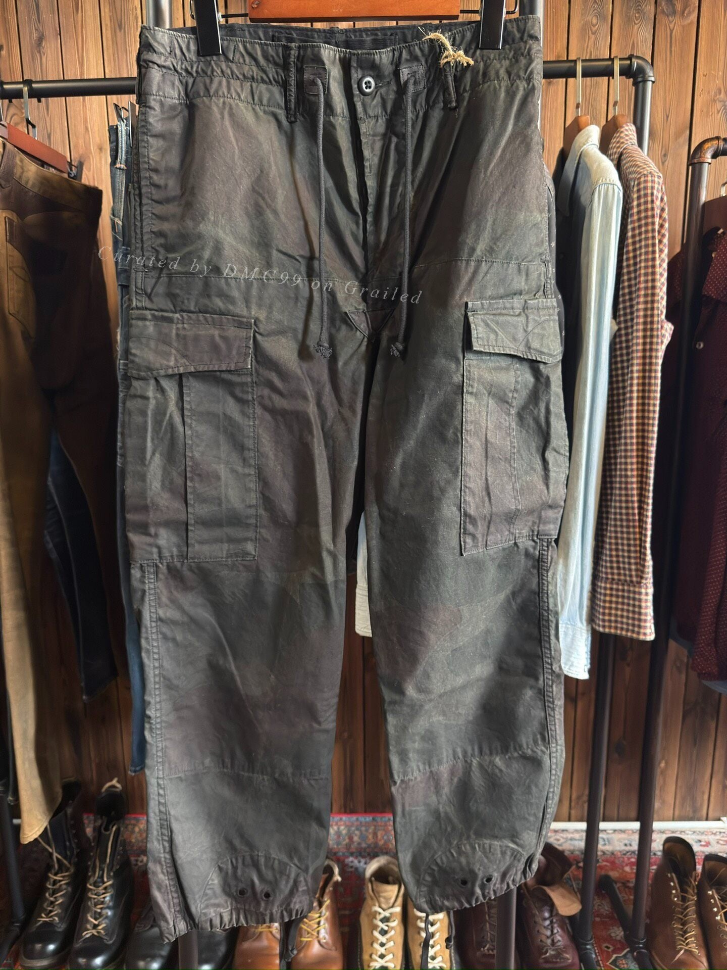 RRL Cargo Pants Black Camo Washed