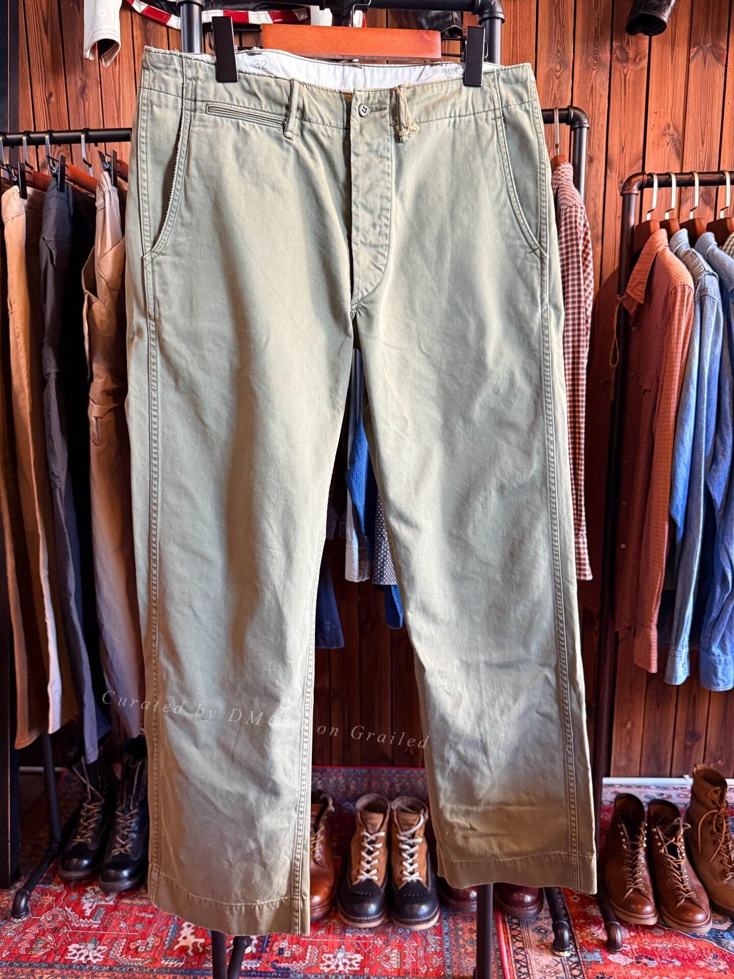 RRL Double RL Military Green Casual Pants