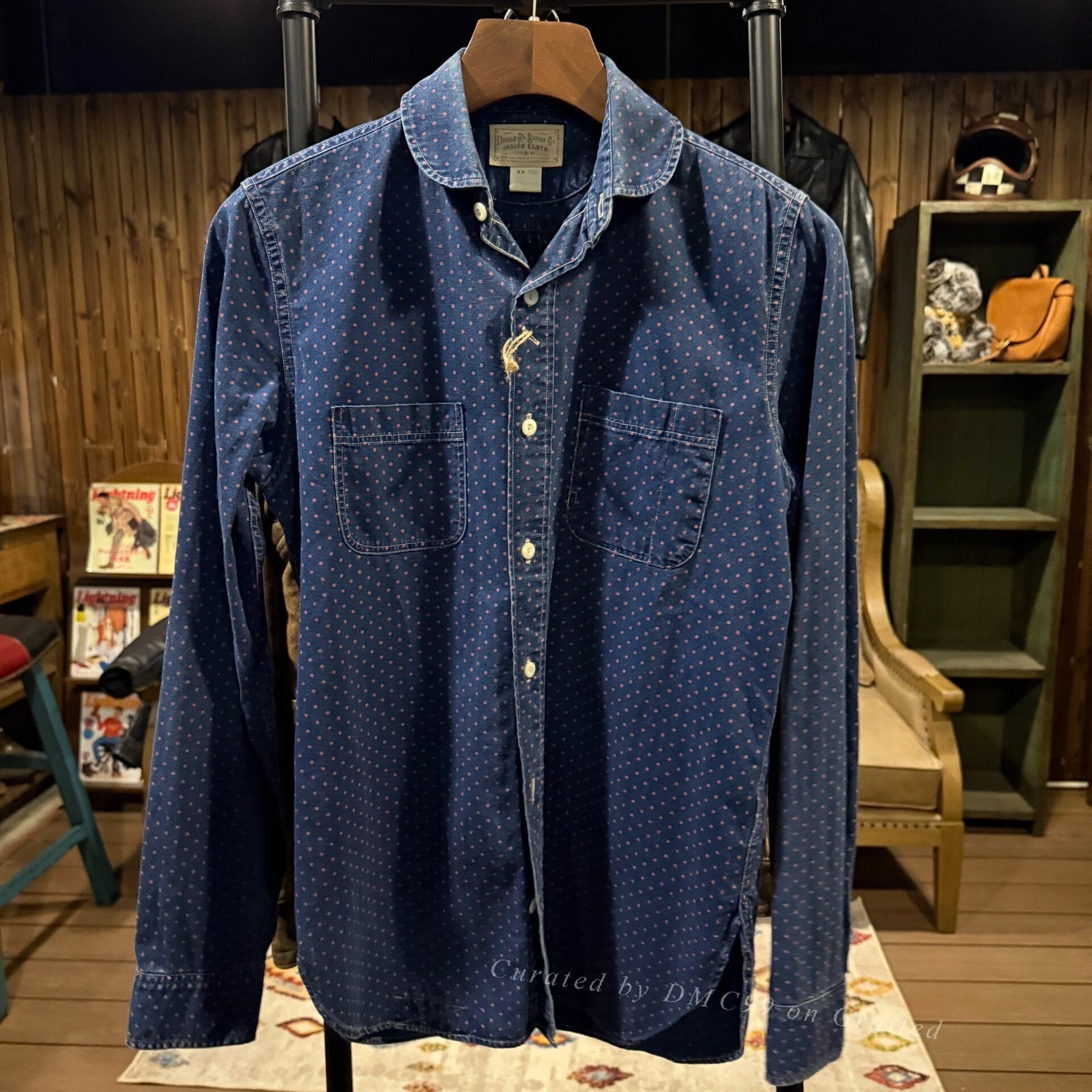 RRL Double RL Indigo Polka Dot Work Shirt