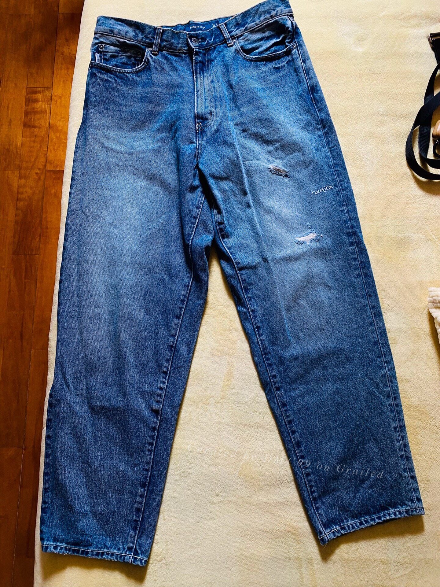 Nautica Beams Washed Embroidered Relaxed Jeans