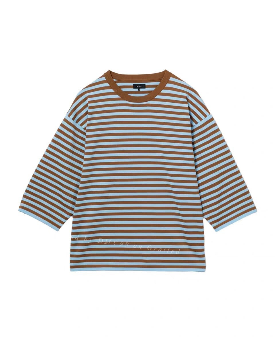 BEAMS 26SS Striped Loose Short Sleeve T-shirt