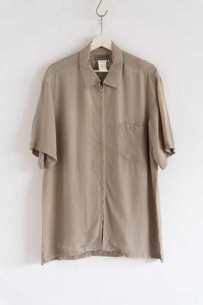 Yohji Yamamoto 2004 SS Earth Tone Cupro Zip Shirt