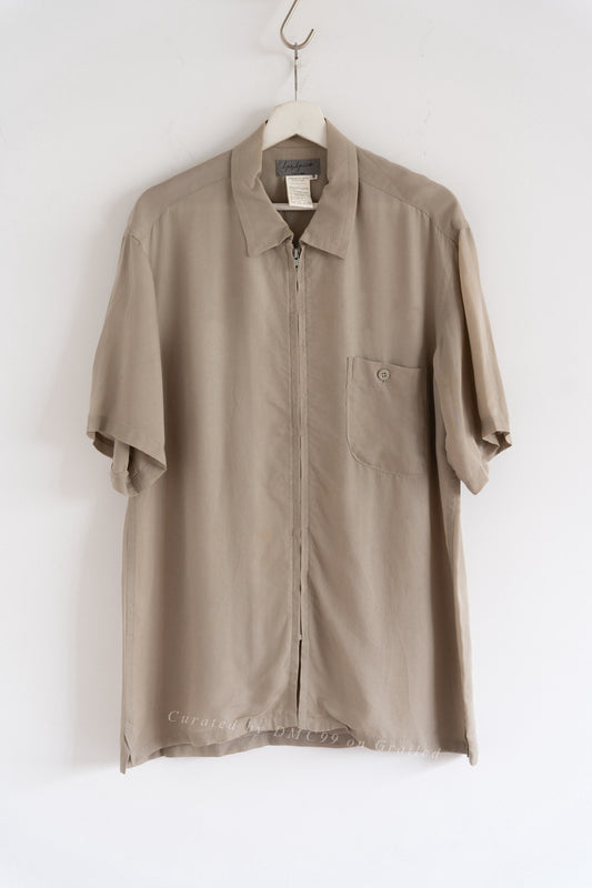 Yohji Yamamoto 2004 SS Earth Tone Cupro Zip Shirt