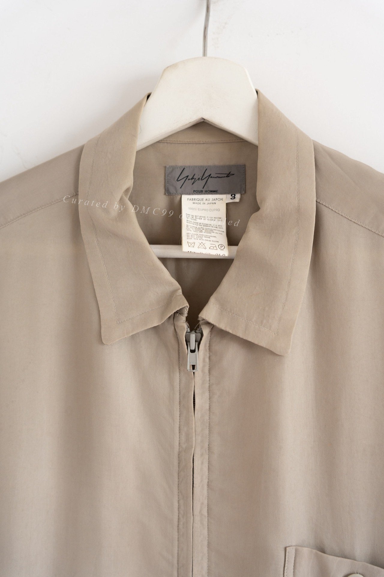 Yohji Yamamoto 2004 SS Earth Tone Cupro Zip Shirt