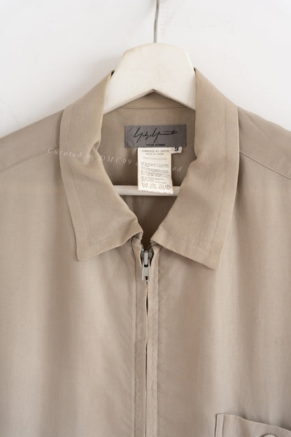 Yohji Yamamoto 2004 SS Earth Tone Cupro Zip Shirt