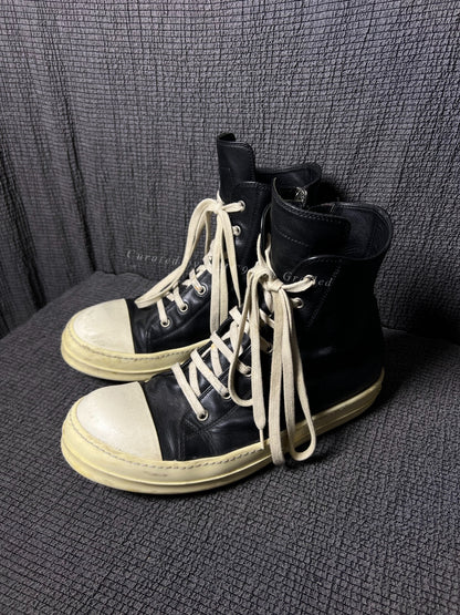 Rick Owens 17ss Leather High-Top Sneakers