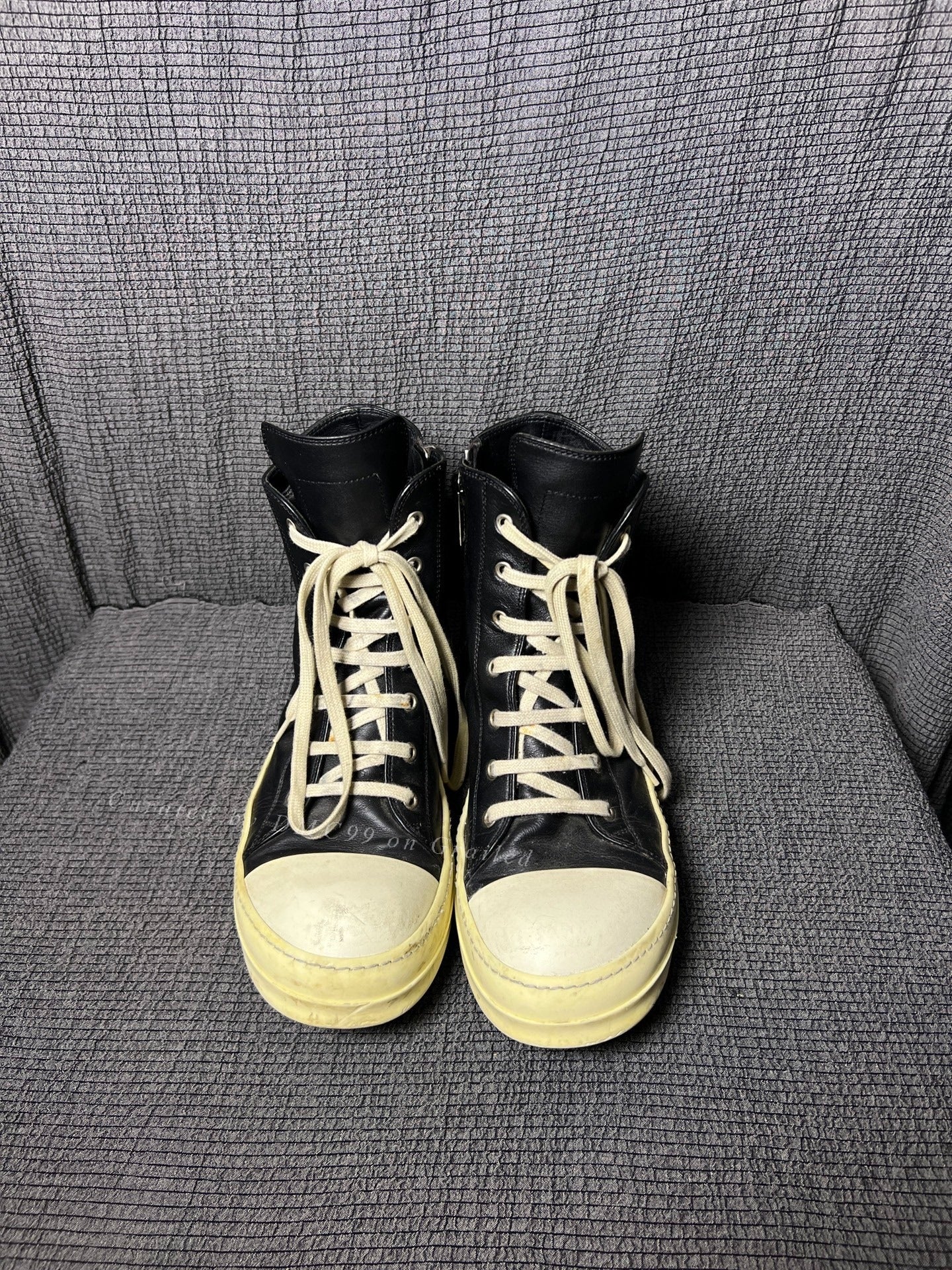 Rick Owens 17ss High-Top Leather Sneakers