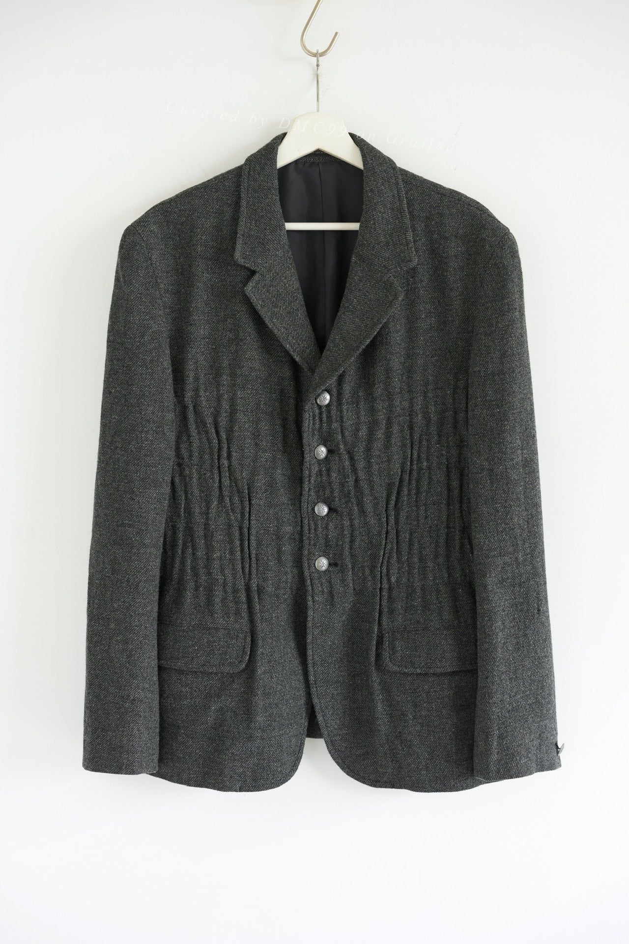 Yohji Yamamoto 05AW Pleated Silver Buckle Blazer