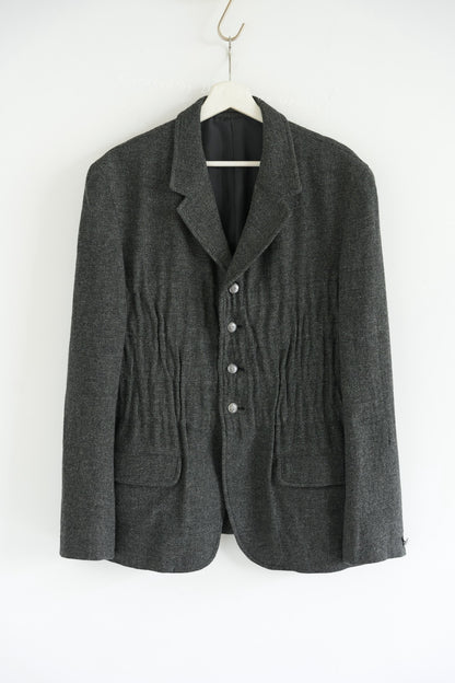 Yohji Yamamoto 05AW Pleated Silver Buckle Blazer