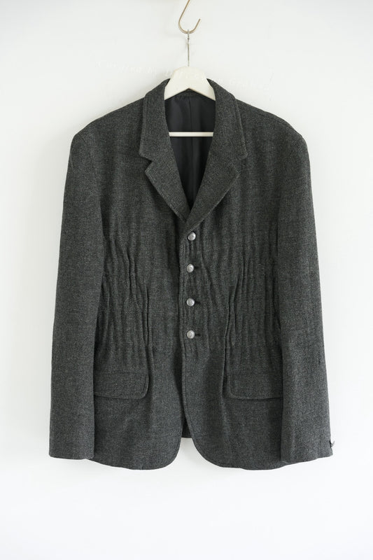 Yohji Yamamoto 05AW Pleated Silver Buckle Blazer