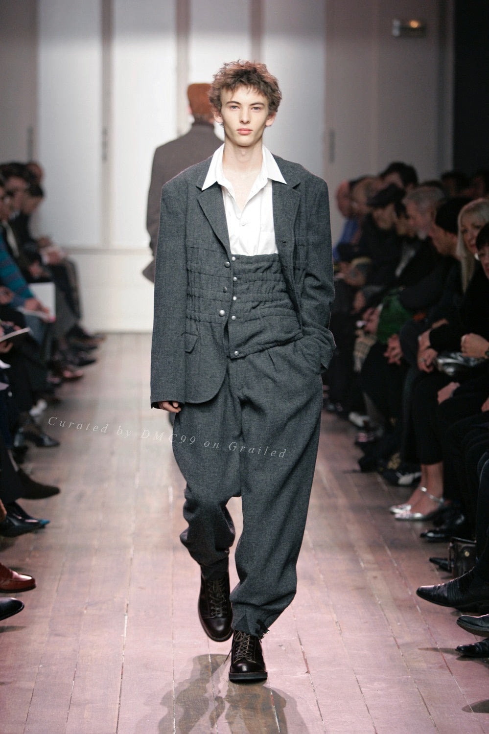 Yohji Yamamoto 05AW Pleated Silver Buckle Blazer