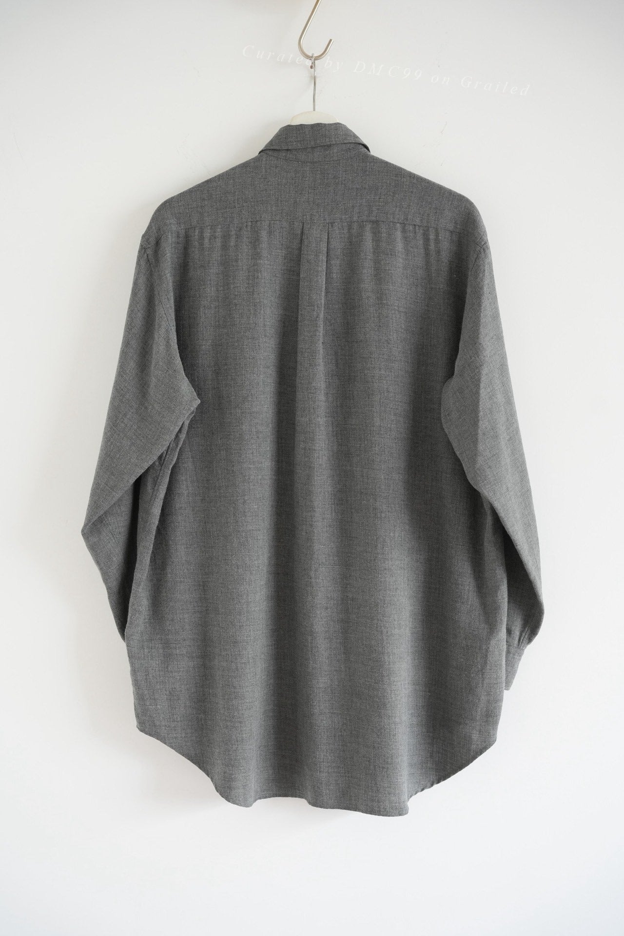 Yohji Yamamoto 80s Scissors Collar Wool Gray Shirt