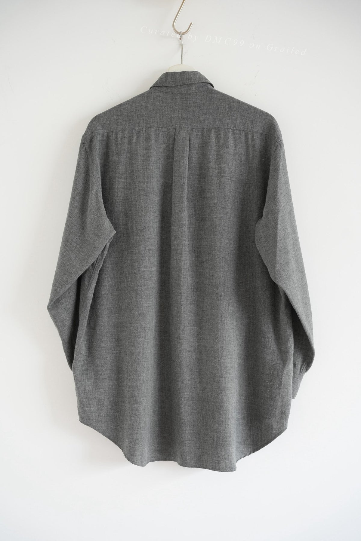 Yohji Yamamoto 80s Scissors Collar Wool Gray Shirt