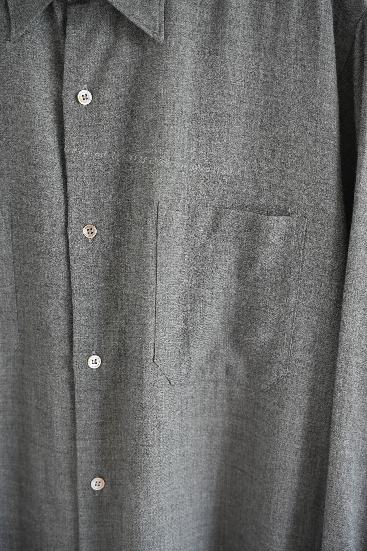 Yohji Yamamoto 80s Scissors Collar Wool Gray Shirt