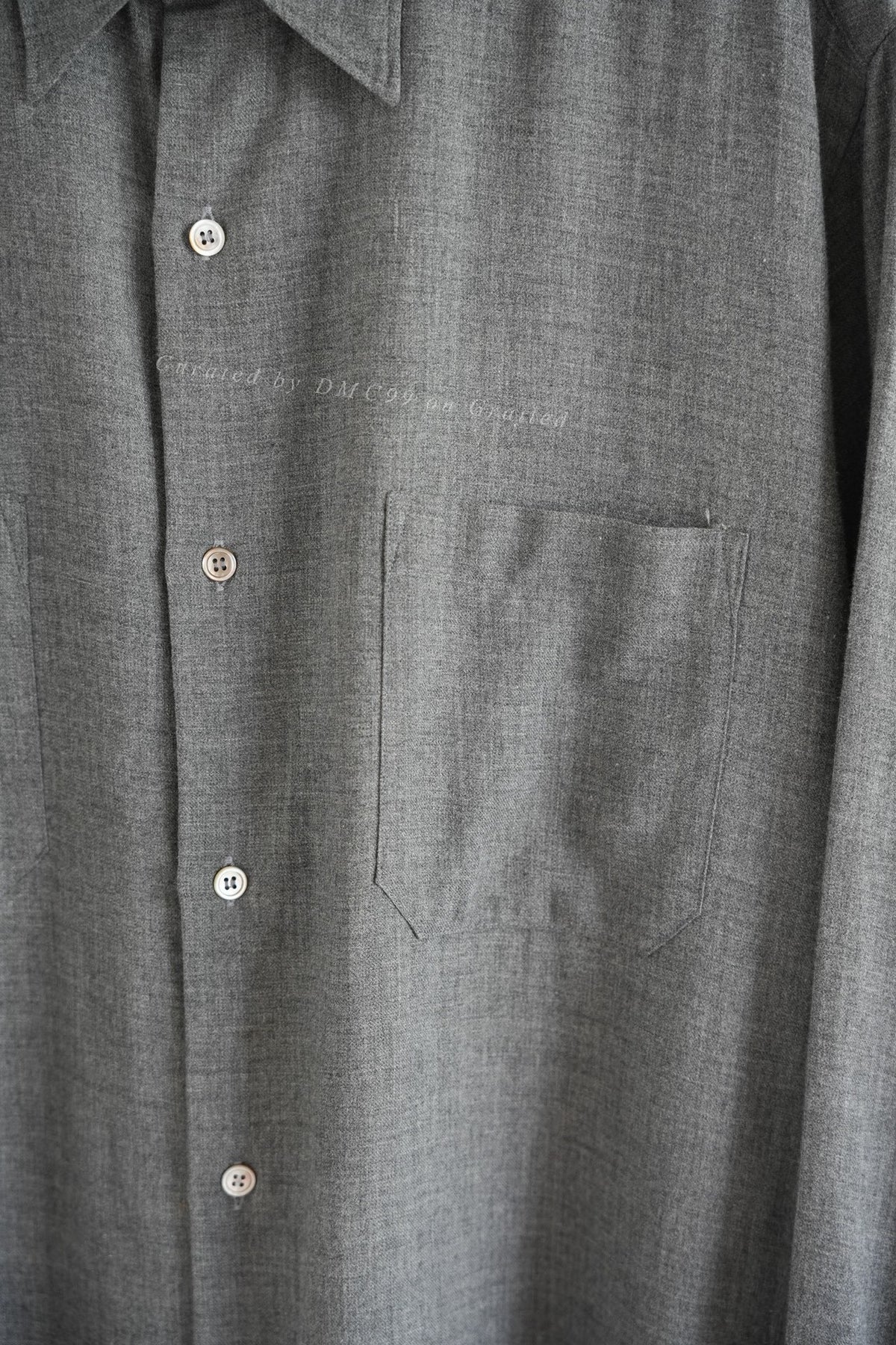 Yohji Yamamoto 80s Scissors Collar Wool Gray Shirt