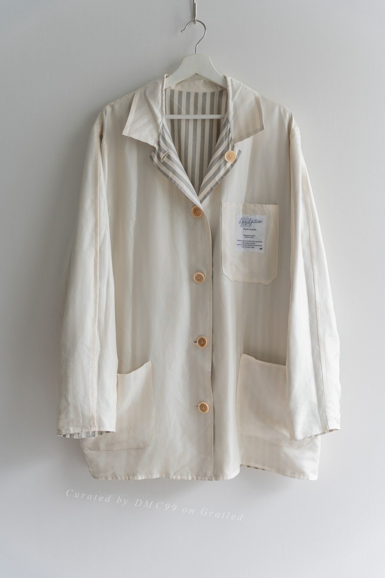 Yohji Yamamoto 98ss Striped Silk Jacket