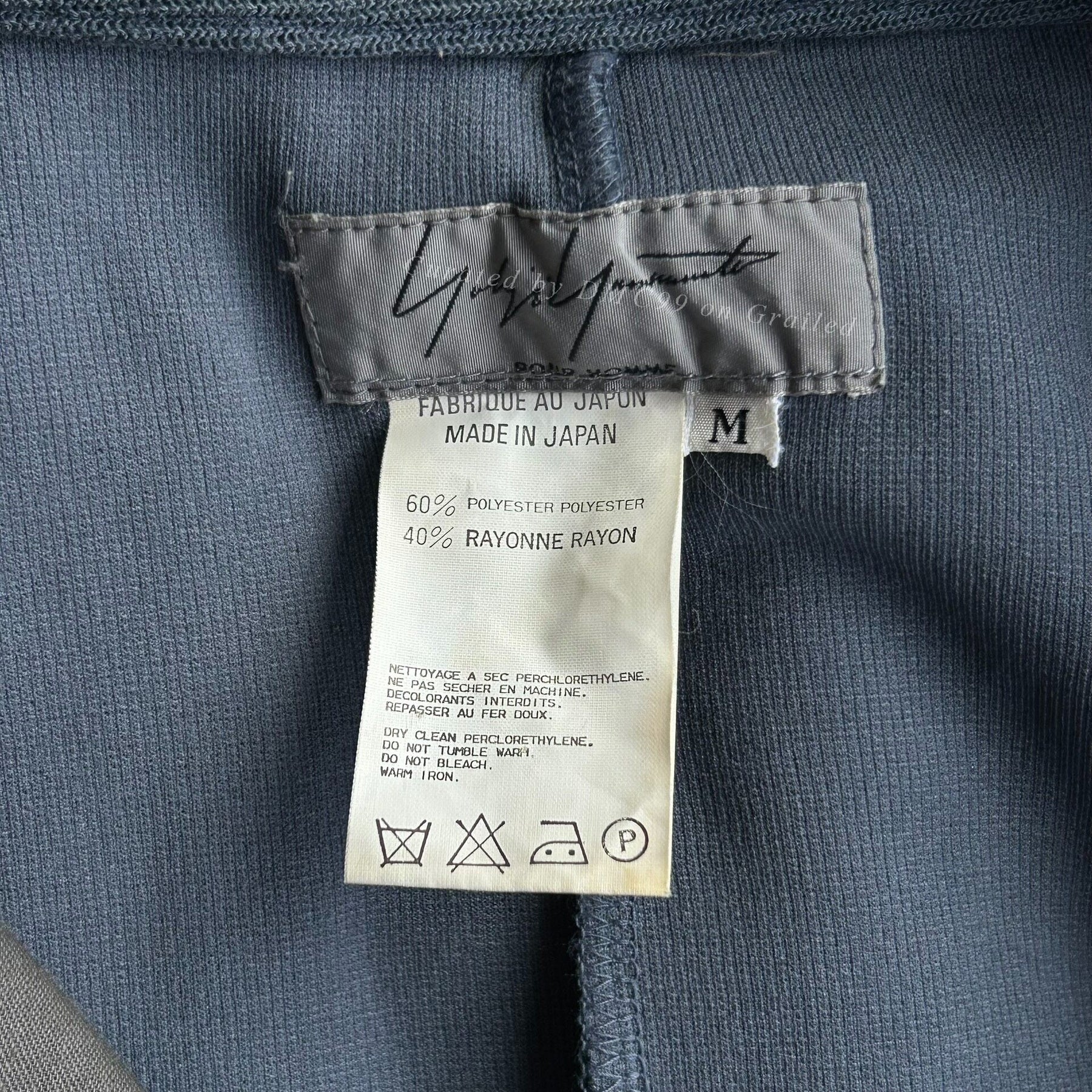 Yohji Yamamoto 98SS Haze Blue Zip Jacket