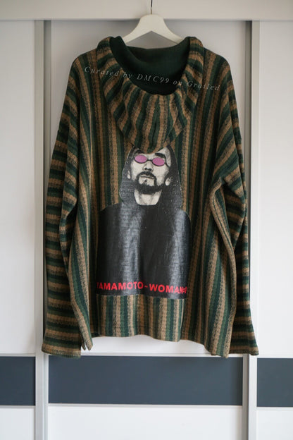 Yohji Yamamoto 98ss Portrait Stripe Hoodie
