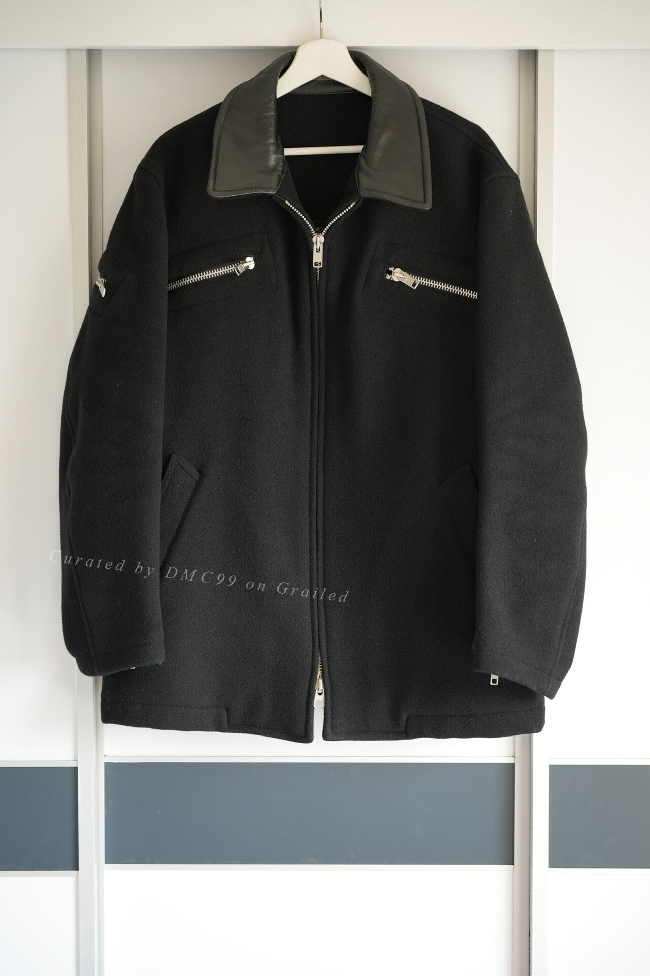 Yohji Yamamoto 04AW Back Zip Leather Collar Jacket