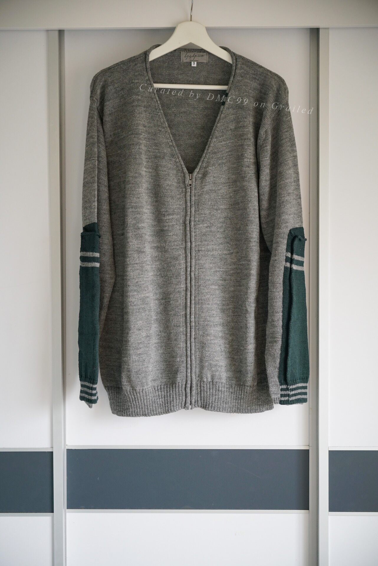 Yohji Yamamoto 06AW Green Zip Knit Sweater