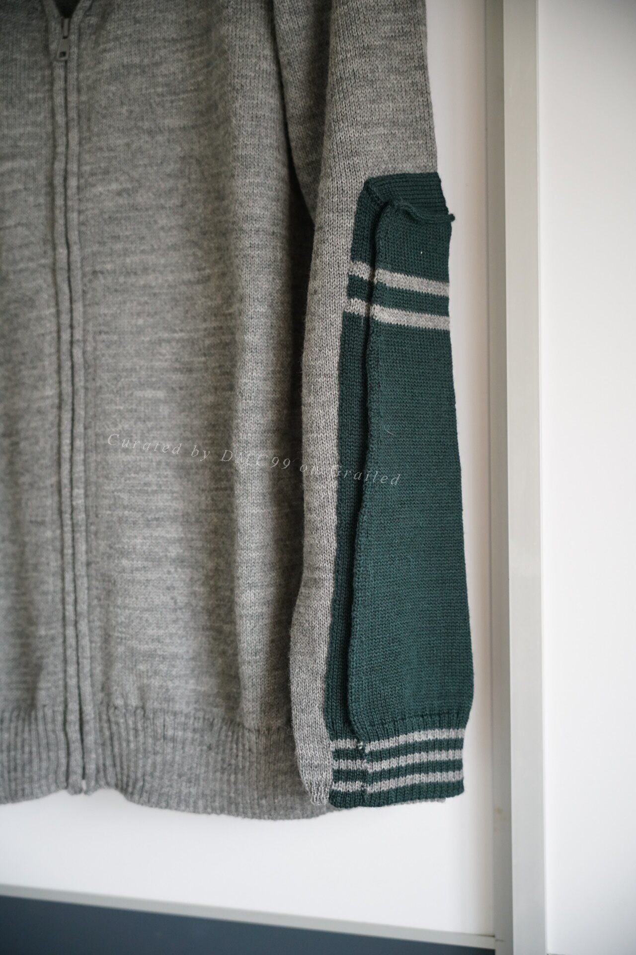 Yohji Yamamoto 06AW Green Zip Knit Sweater