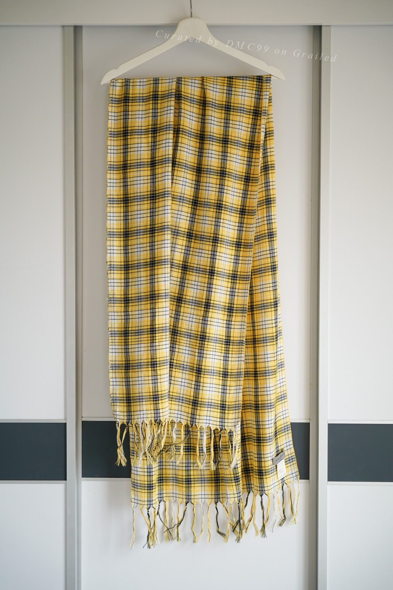 Yohji Yamamoto 2013SS Yellow Plaid Fringed Scarf