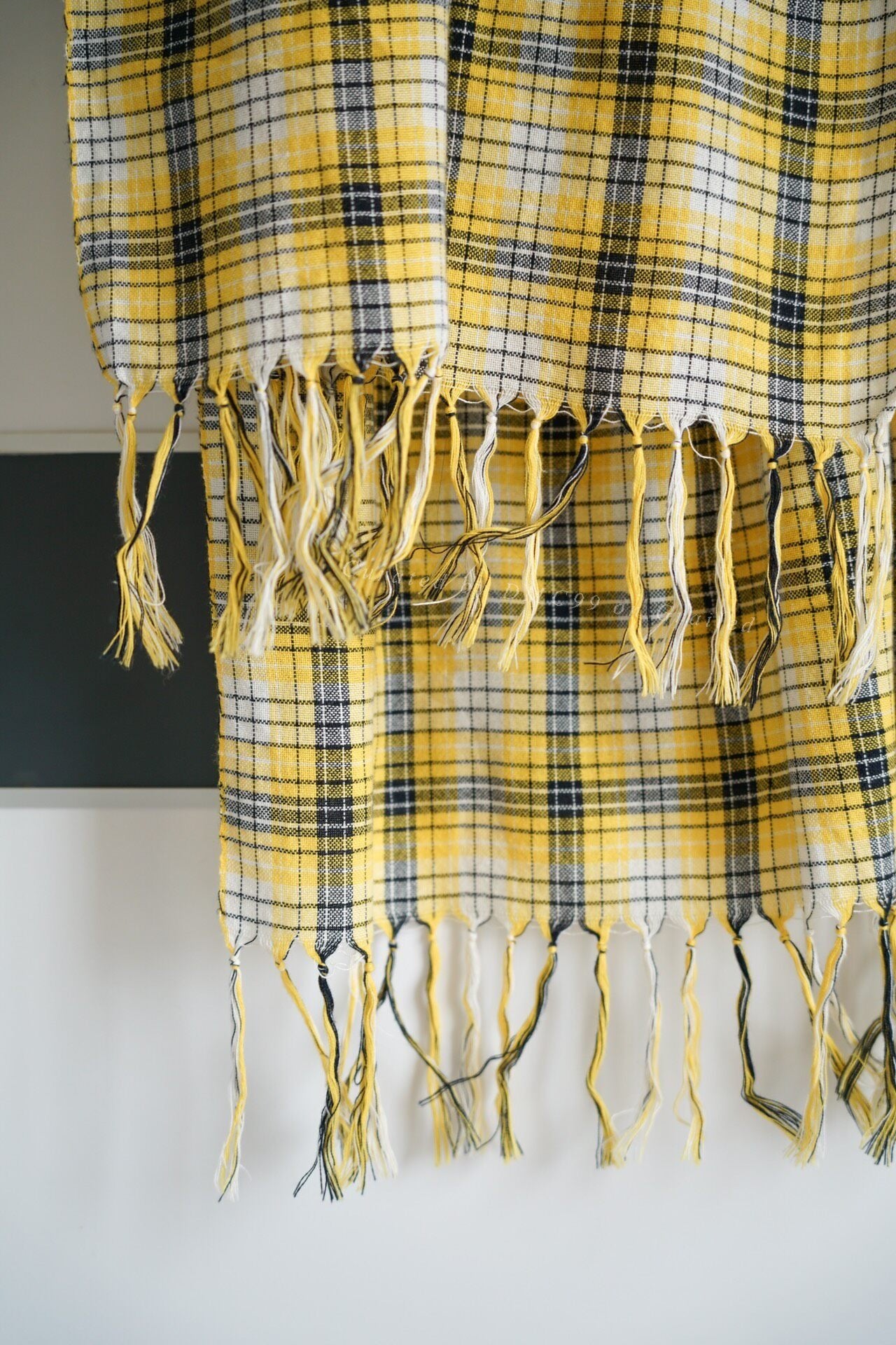 Yohji Yamamoto 2013SS Yellow Plaid Fringed Scarf
