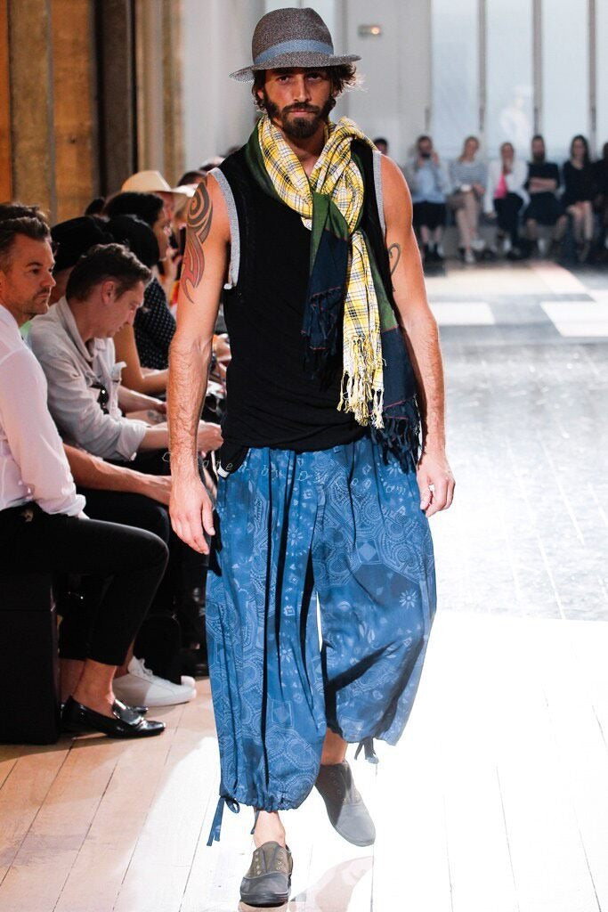 Yohji Yamamoto 2013SS Yellow Plaid Fringed Scarf