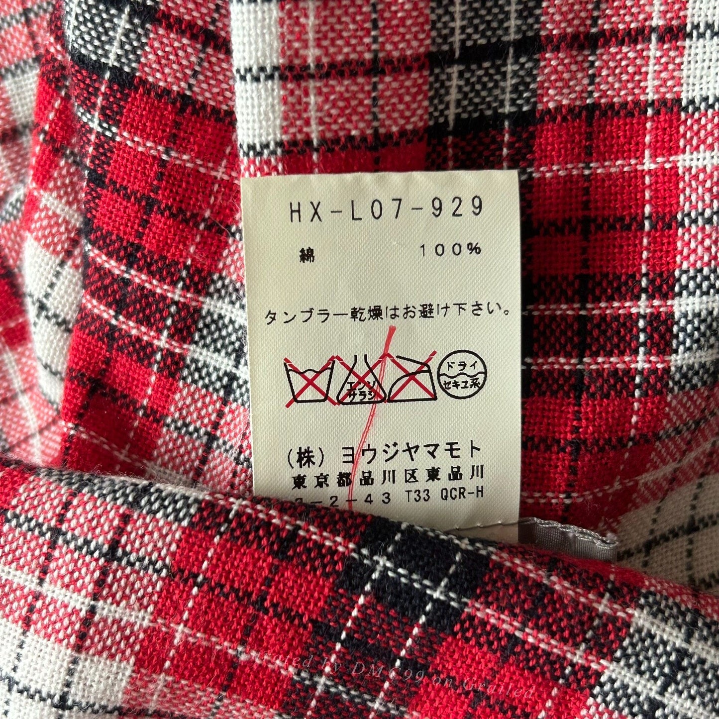 Yohji Yamamoto 13ss Red Plaid Scarf