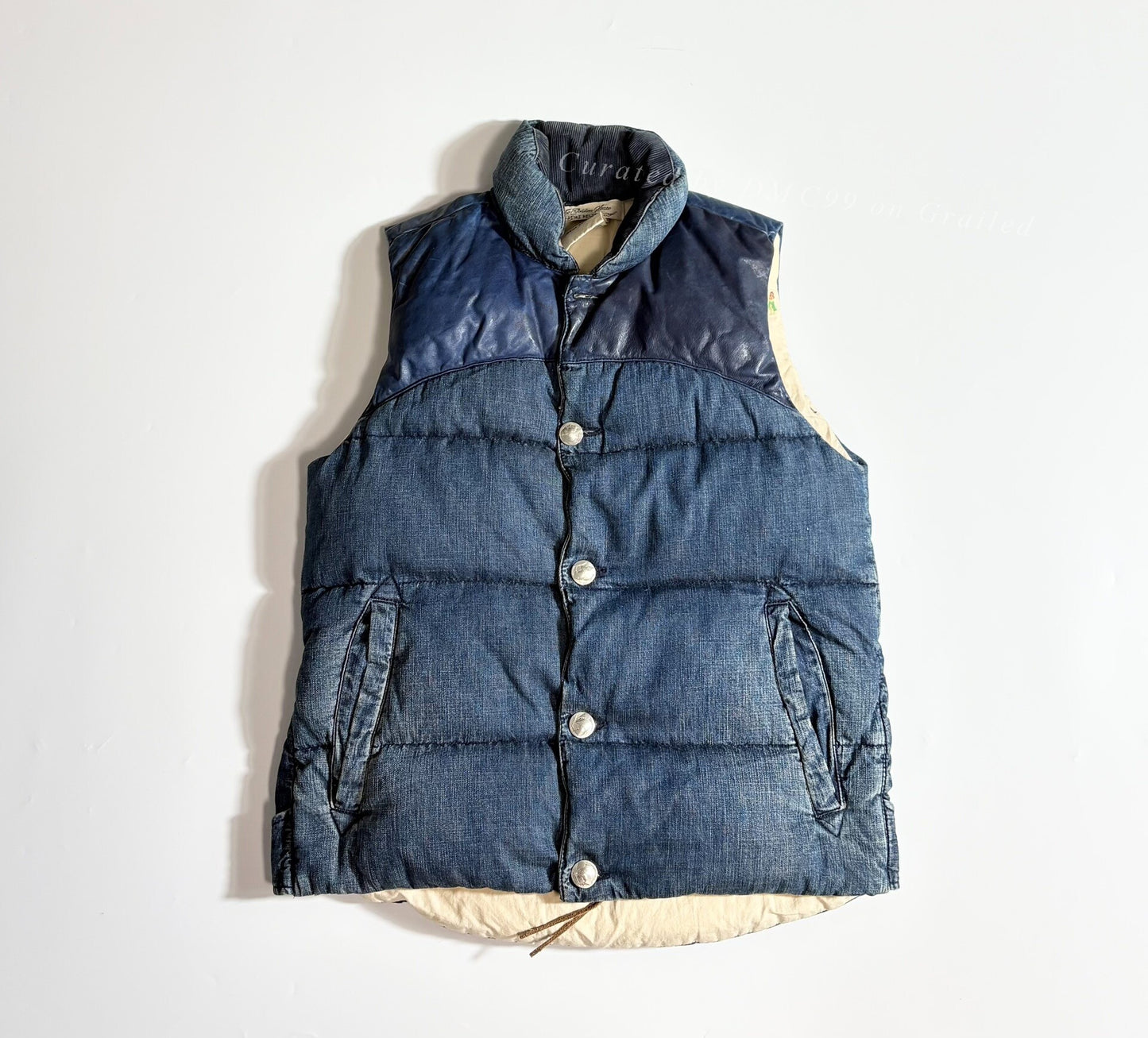 REMI RELIEF Indigo Sheepskin Down Vest