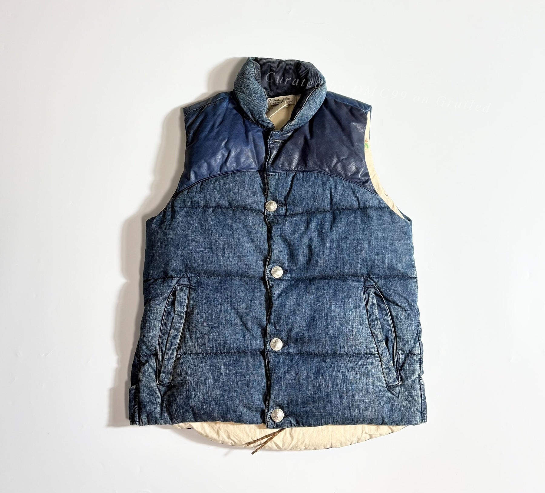 REMI RELIEF Indigo Sheepskin Down Vest