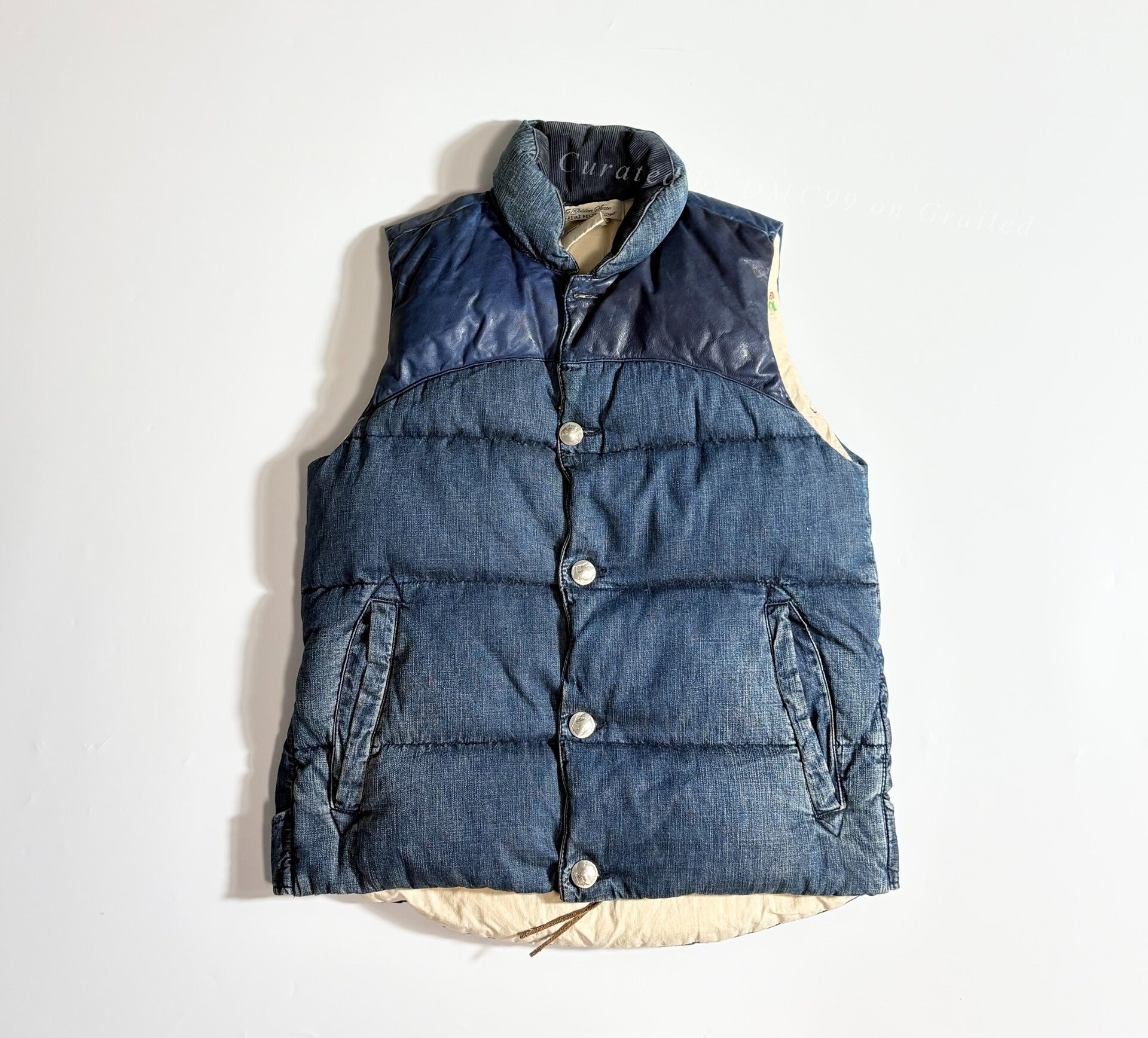 REMI RELIEF Indigo Sheepskin Down Vest