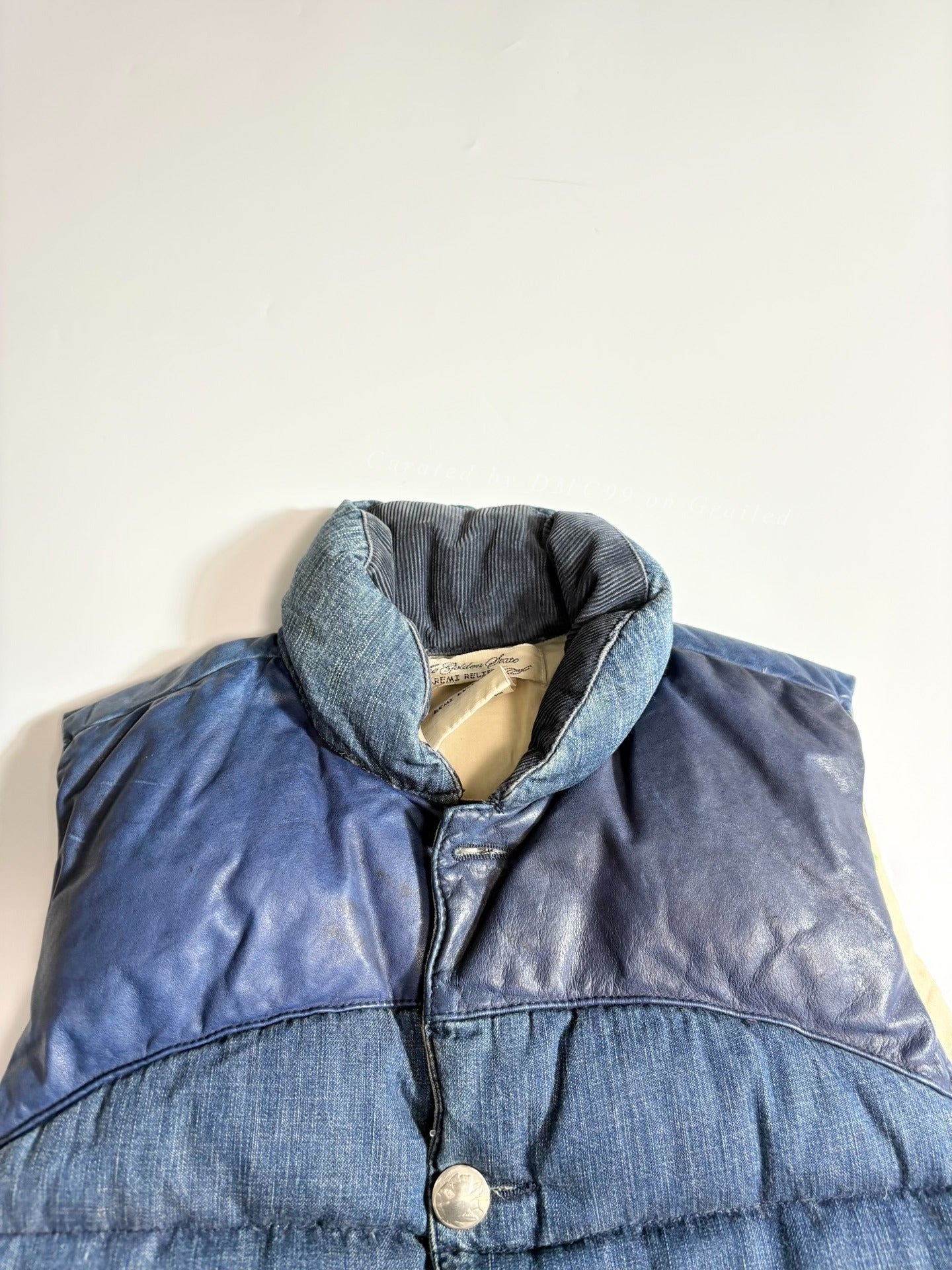 REMI RELIEF Indigo Sheepskin Down Vest