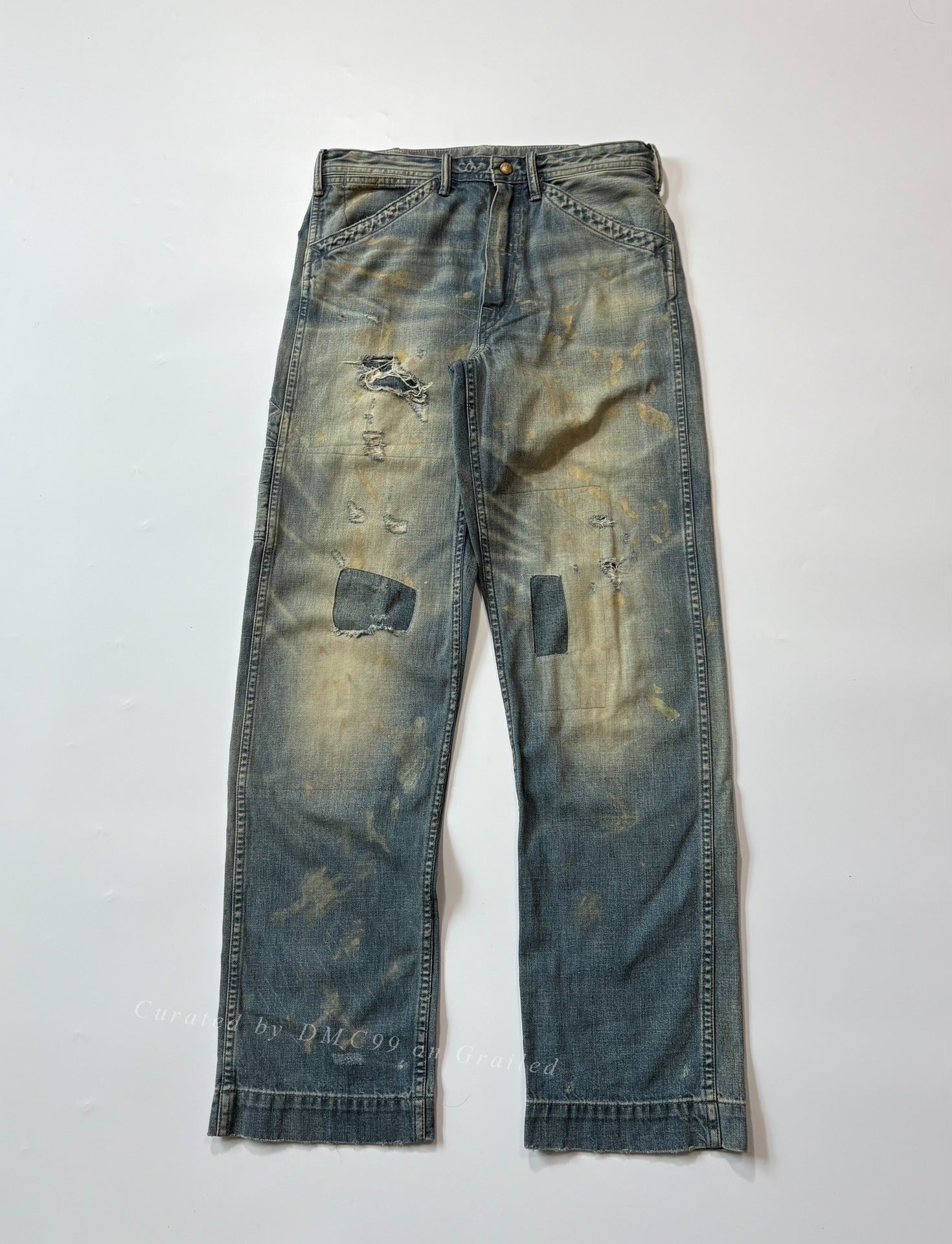 RRL Double RL Vintage Oiled Distressed Jeans