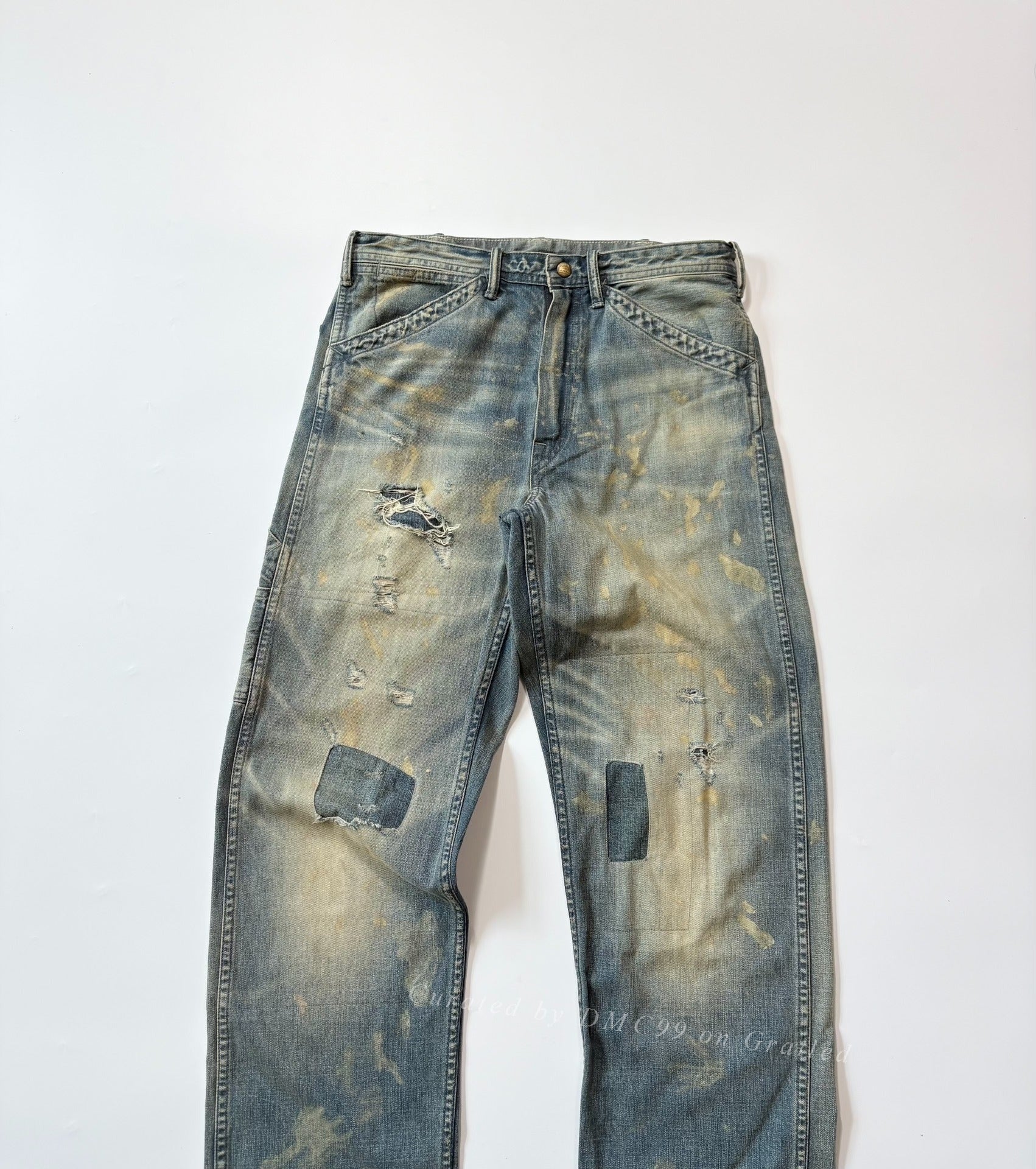 RRL Double RL Vintage Oiled Distressed Jeans