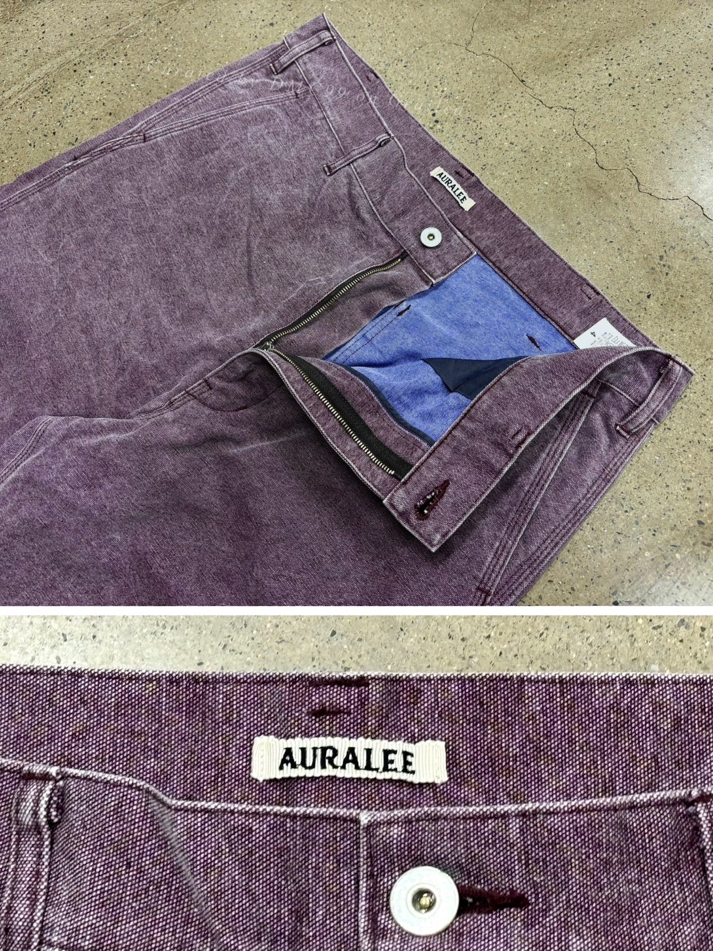 AURALEE Washed Organic Canvas Pants