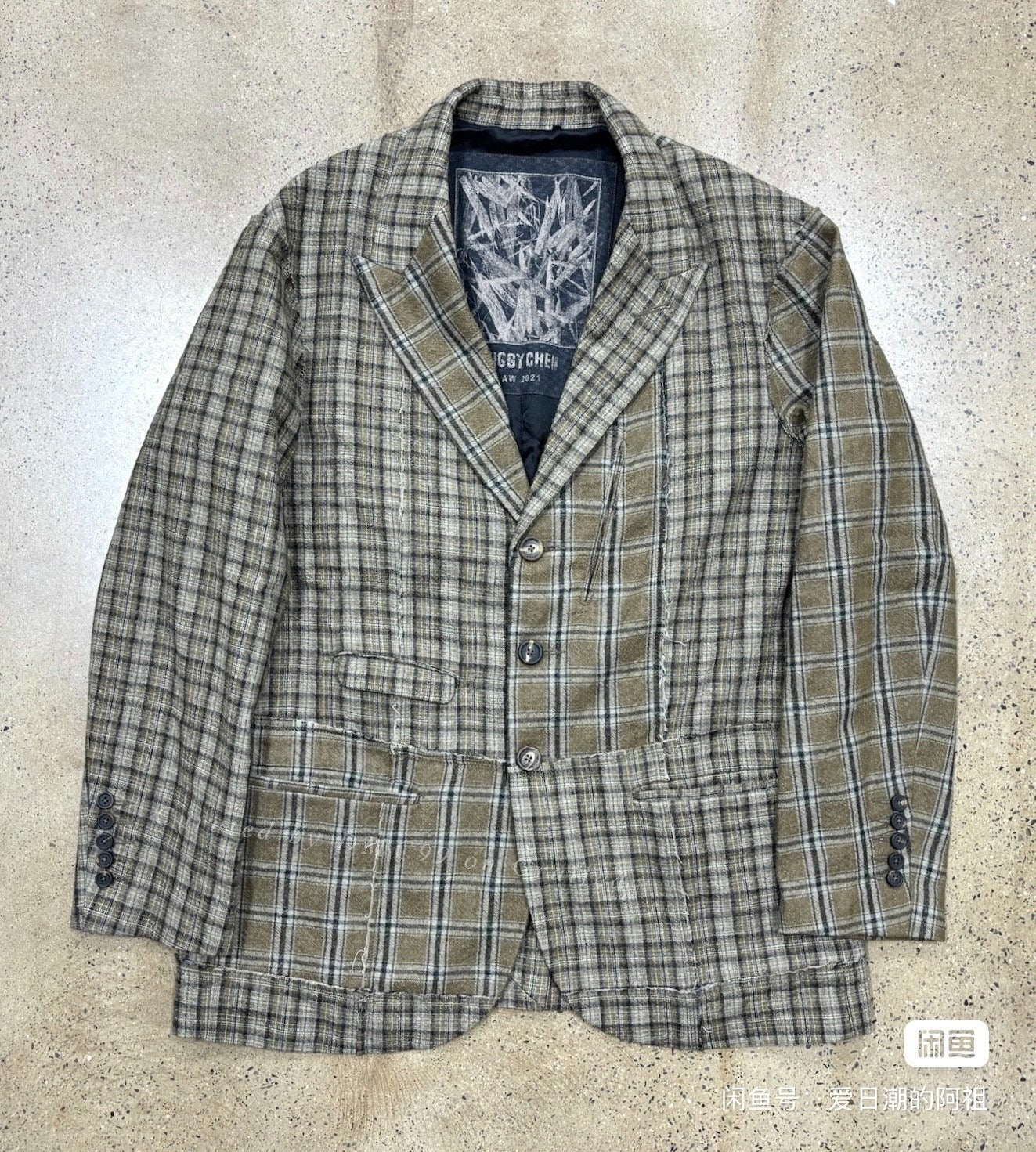 Ziggy Chen 21AW Deconstructed Wool-Cashmere Blazer