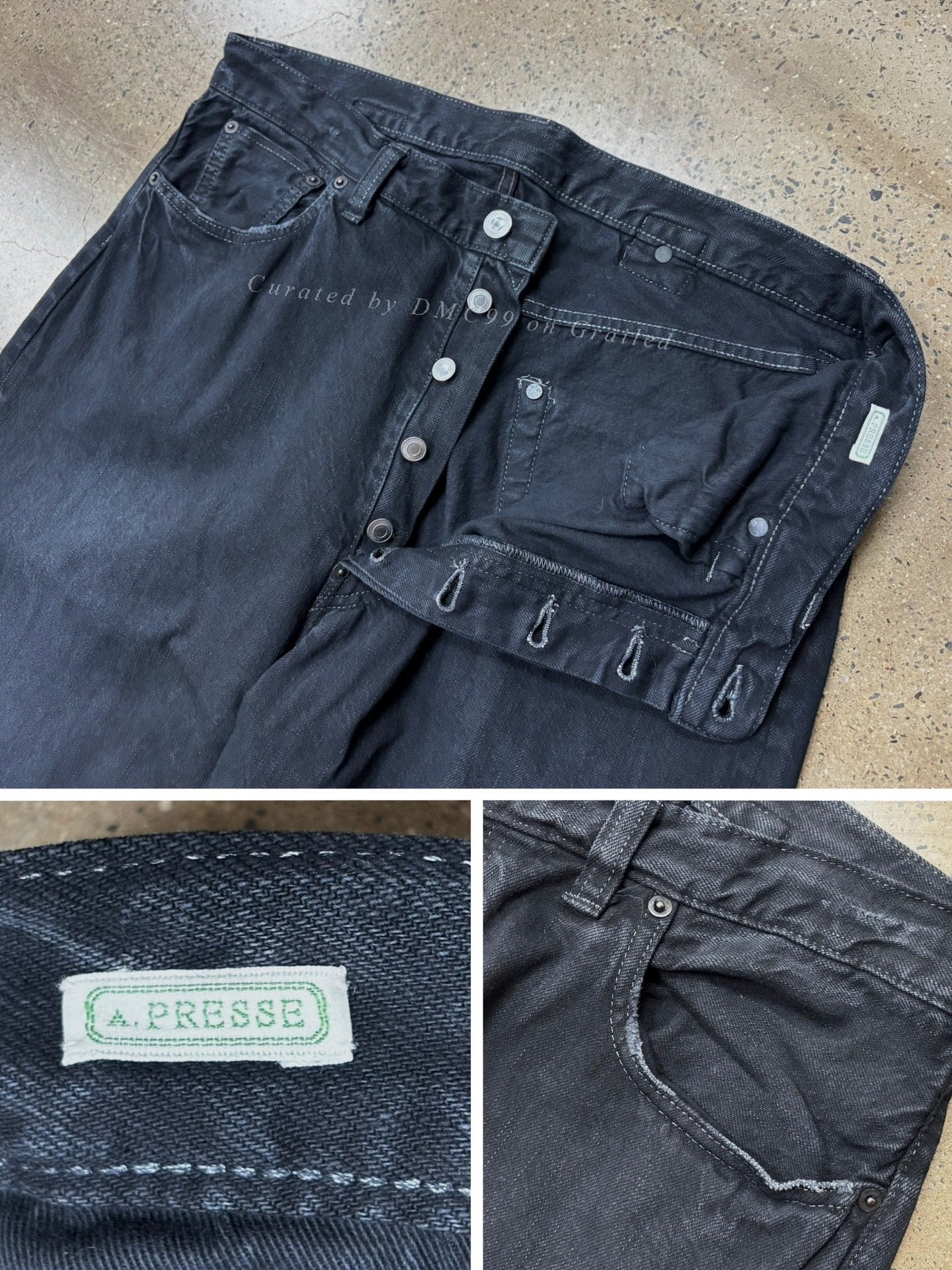 A.presse 25ss Washed Wide Denim Pants