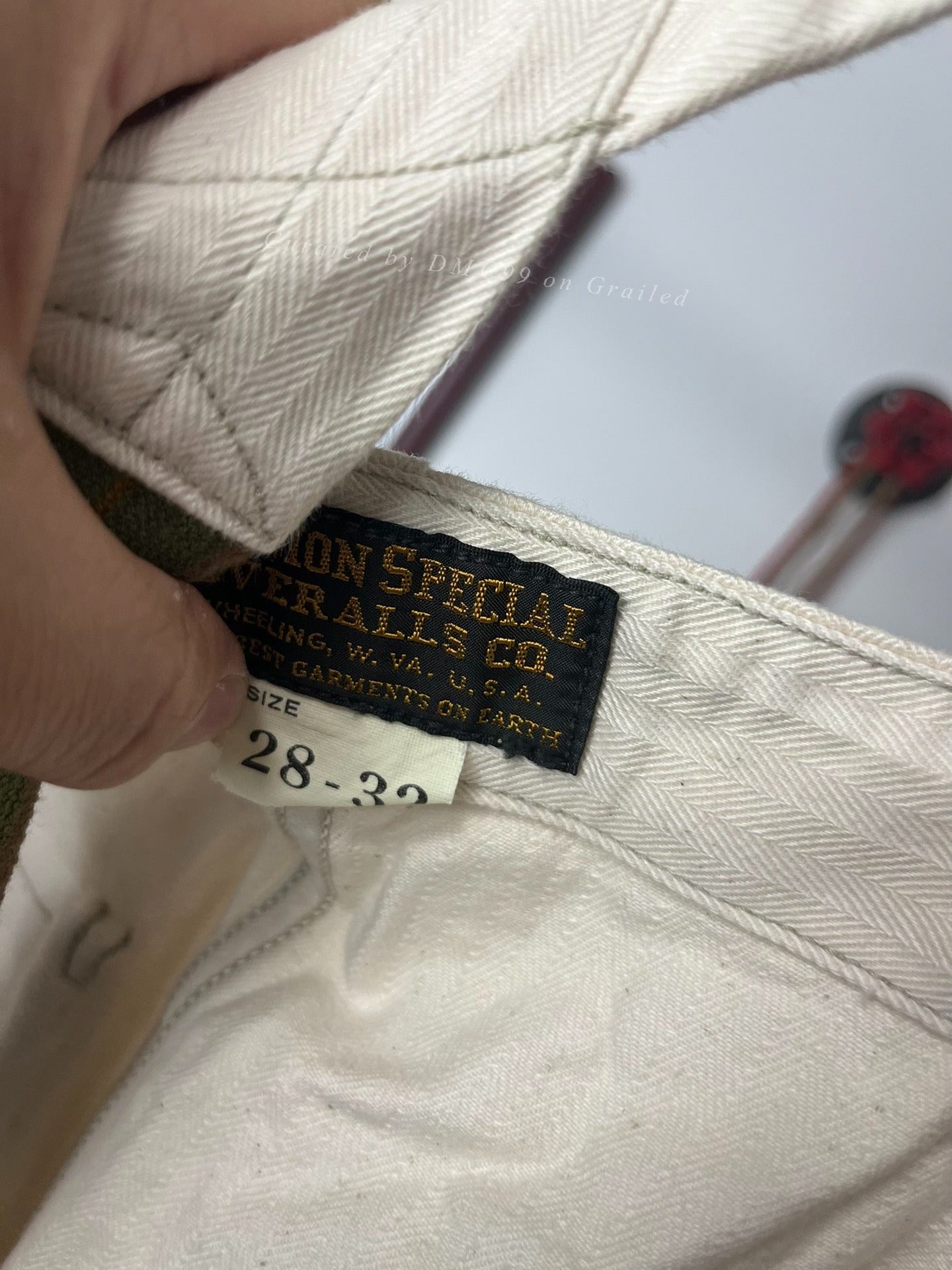 Freewheelers White Herringbone Overalls
